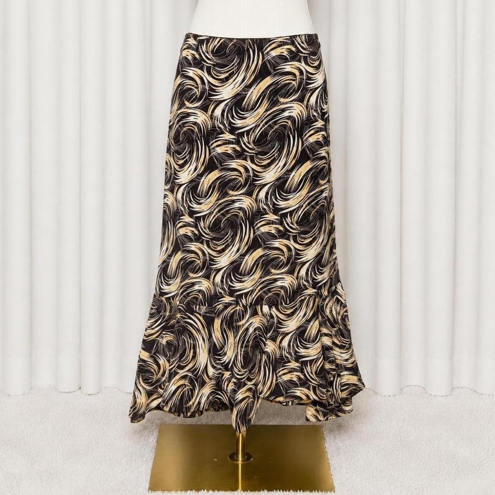 Y2K Abstract Swirl Mermaid Maxi Skirt